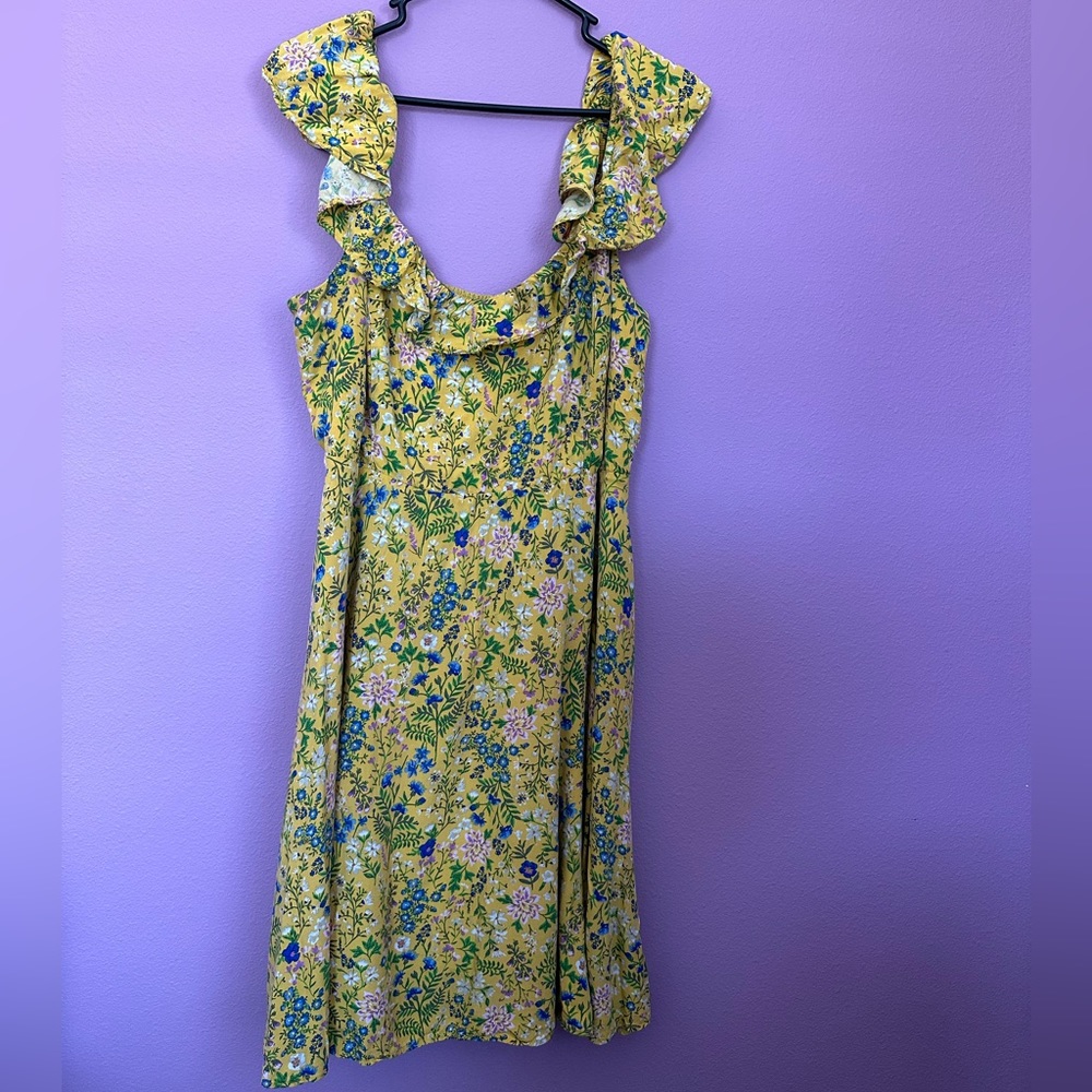 Old Navy off should midi yellow floral dress- XL